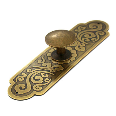 柜门新中式风复古全铜祥云拉手