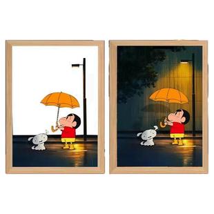 蜡笔小新灯光画发光相框生日创意小夜灯二次元动漫礼物来图定制
