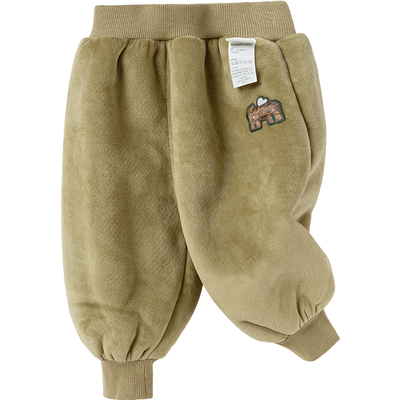 巴拉巴拉儿童加绒裤子婴儿宝宝白色运动裤男童女童秋冬季新款加厚