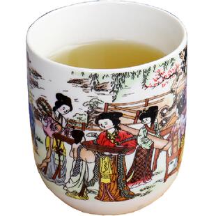家用陶瓷茶水杯单子杯茶杯茶碗白酒烈酒杯简约日式180ml杯定制
