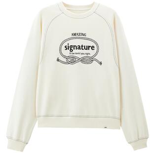 【商场同款】乐町2025春新款绳结字母印花插肩卫衣外套C2CRF1133*