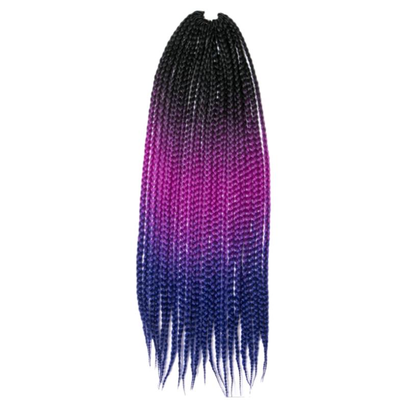 假发脏辫6包装三股辫子麻花辫子嘻哈街舞Box Braids Crochet Har