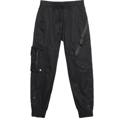 长裤工装暗黑机能伞兵裤搭扣束脚