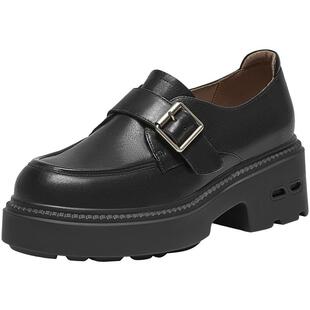 SKAP黑松露圣伽步厚底乐福鞋2025新款女鞋软底不累脚老钱风小皮鞋