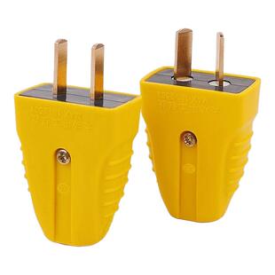 【4000W】10A二脚插头电源接线插头摔不烂阻燃耐摔纯铜16A三插头