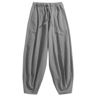 冬季重磅加绒加厚棉麻保暖裤高端亚麻裤练功打坐禅裤秋冬棉裤男裤