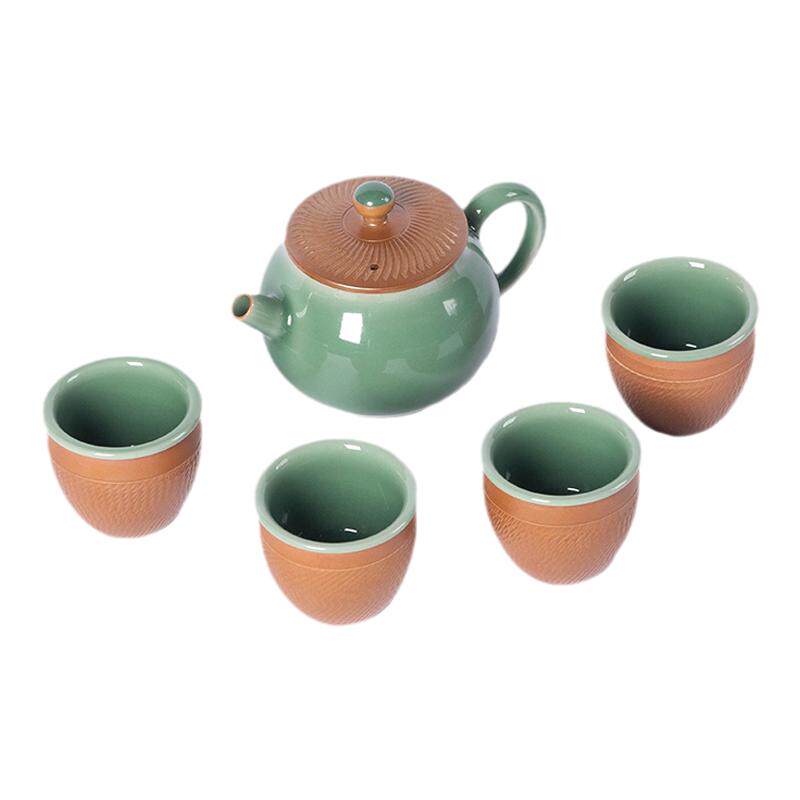 龙泉青瓷一壶四杯茶具套装高档