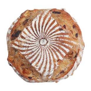 奈时 黑麦裸麦水果三重奏乡村硬欧包 手作全麦粗粮健身代餐面包