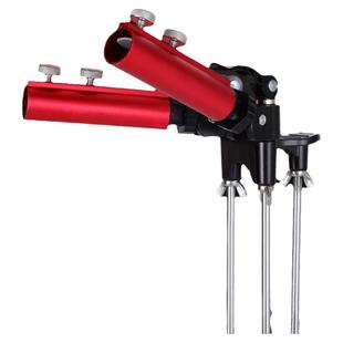 新款三脚地插鱼竿支架钓鱼地插万向双炮台手竿架杆大物竿支架渔具