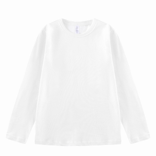 260g重磅纯棉纯色长袖t恤男白色情侣卫衣内搭圆领白T女打底衫上衣