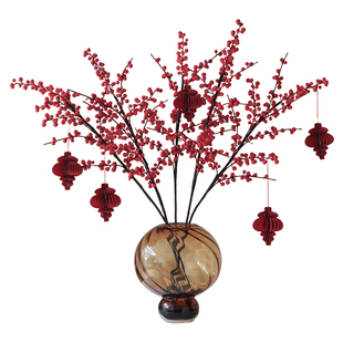 冬青红果仿真花2026新年花束装饰年宵花氛围布置装饰摆件假花摆设