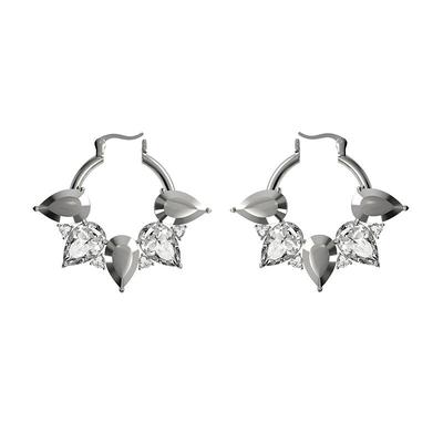 BOONEE水滴锆石拼接花型耳环