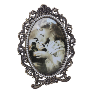 蝴蝶蜻蜓相框长方形仿古金属工业风像框 6寸复古典相架工艺品摆设