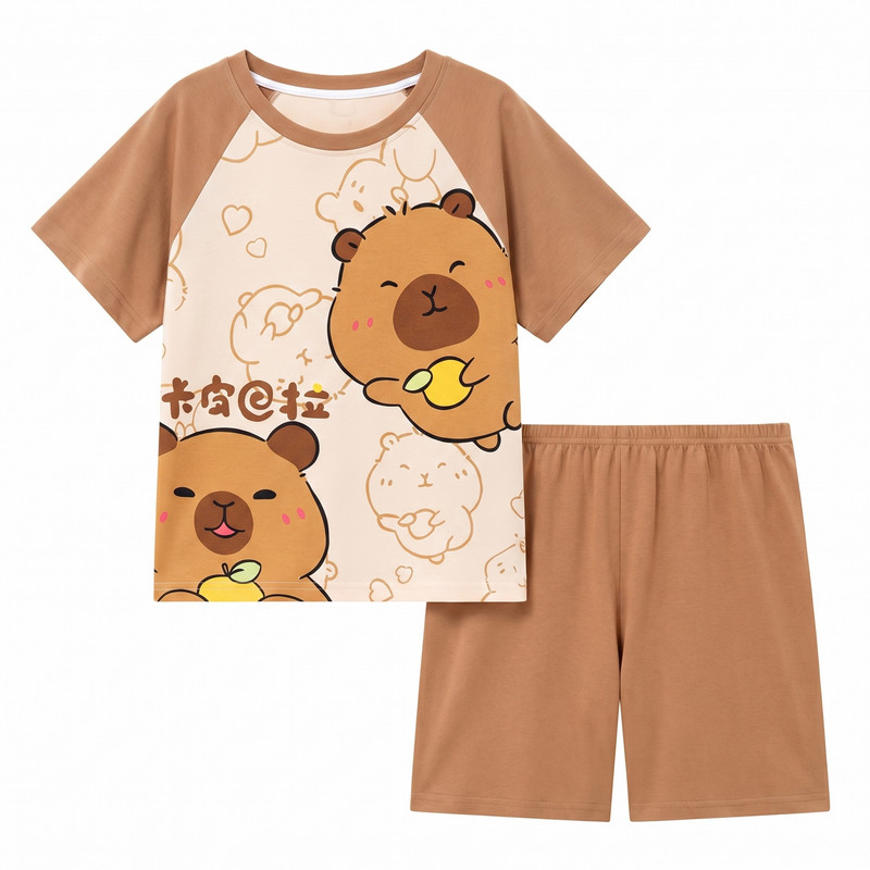 女童夏季薄款卡通家居服套装