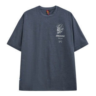 ONIARAI/鬼洗春夏24新户外等高线地形图印花短袖男士凉T恤B830155