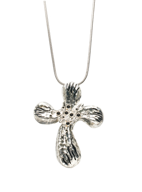 c percentage 原创设计复古朋克中古花瓣十字轻奢气质毛衣链