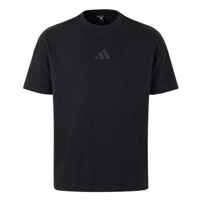 adidas阿迪达斯棉质半截袖透气春男ALL SZN黑纯色短袖T恤 JY8565