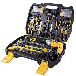 得力工具箱套装家用多功能五金工具大全电工专用家庭维修组合车载