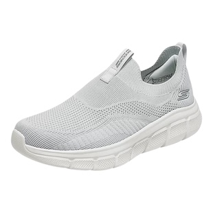 Skechers斯凯奇男子春夏款休闲运动鞋网面软底一脚蹬健步鞋118107