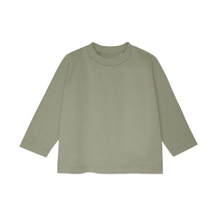 女童男童长袖T恤春秋棉质百搭中性圆领上衣日系仿羊绒内搭打底衫