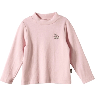 Amila女童打底衫德绒半高领儿童条纹长袖T恤宝宝秋冬上衣保暖新款