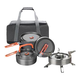 火枫户外炉炊具饕餮套装擎天大功率气炉盛宴4套锅煎锅水壶特别版