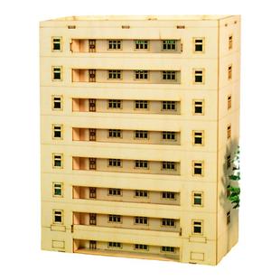 微缩城市街景小楼房建筑模型教学楼仿真激光切割成品小房子摆件
