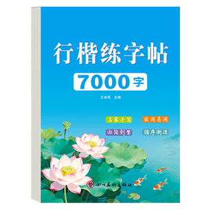 行楷字帖规范汉字7000字常用字字帖漂亮字成人练字硬笔书法入门练习本名人名言治愈美文摘抄本字帖学生成人硬笔钢笔行楷练字帖