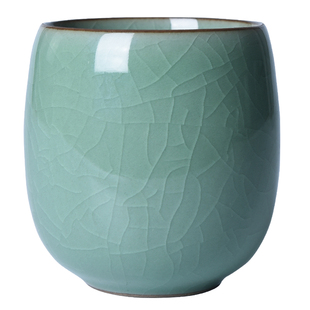 龙泉青瓷哥窑茶具冰裂茶杯子陶瓷下午茶套装大号品茗杯主人杯水杯