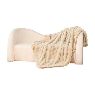 水星家纺双面仿兔绒毯毛毯盖毯加厚保暖空调毯沙发毯子秋冬床品