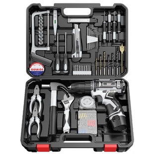欧莱德家用电钻工具套装组合多功能家修常用工具箱五金电工木工