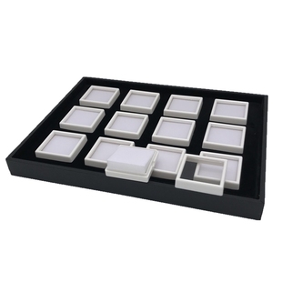 钻石盒宝石盒裸石盒透明首饰文玩收纳托盘戒面展示盒珠宝裸钻盒