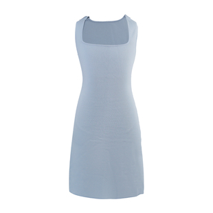 COOLLINE林子熙 通勤气质针织裙纯色无袖背心裙修身连衣裙女夏