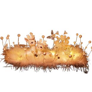 一路平安鹿汽车车内装饰品中控台车饰2026新款高级感女士汽车摆件