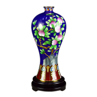 丁明鸿景泰蓝花瓶12寸《桃李满天下》非遗铜胎掐丝珐琅摆件开学礼