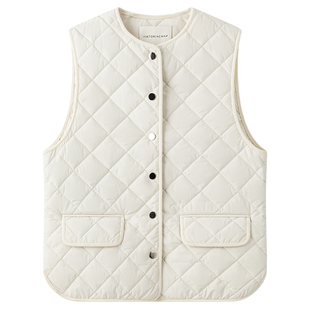 VIKTORIACHAN25/26秋冬成衣系列新品 菱格银色按扣无袖马甲背心