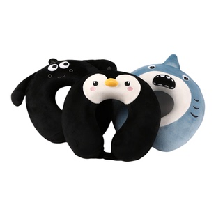 可爱卡通企鹅U型枕护颈枕PP棉枕头靠枕办公室午睡神器便携枕u形枕
