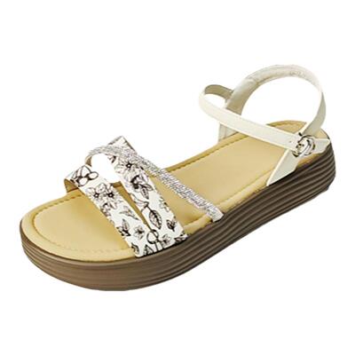 大丫丫大码女鞋轻便厚底休闲凉鞋