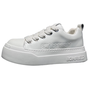 男鞋2026春季新款板鞋真皮百搭时尚厚底增高轻便休闲鞋潮流鞋子男