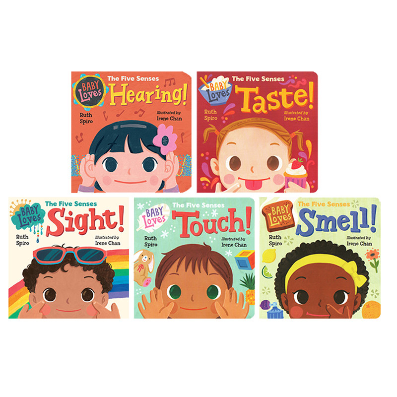英文原版 宝宝爱科学 Baby Loves science the five senses 萌萌的科学5册盒装 赠身高尺 五感训练边看边学亲子绘本 儿童STEAM科学