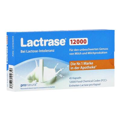 欧洲直邮德国乐迪士Lactrase12000FCC乳糖酶胶囊45粒乳糖不耐受