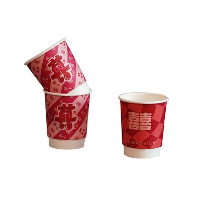 桃芽夫妇结婚加厚棋盘格纸杯