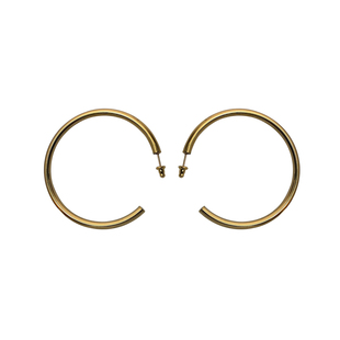 耳边铛55欧美钛钢圆形大粗圈耳钉夸张百搭几何气质刘亦菲同款耳环