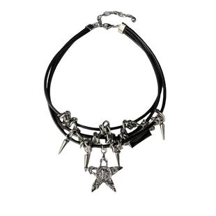 星星铆钉choker亚文化配饰哥特暗黑女Y2K辣妹颈链小众朋克锁骨链