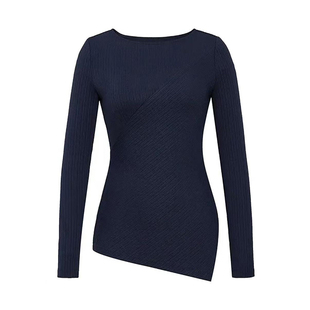 Girdear/哥弟秋季侧开叉上衣收腰弹力百搭设计感通勤款130099