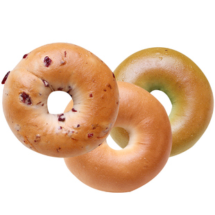 手作贝果面包无糖精全麦低脂代餐碱水营养早餐抹茶夹心饱腹零食品