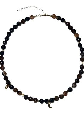 WAKI琥珀玛瑙圣诞礼物串珠项链