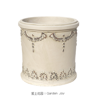 圆口直身盆 爱上花园 红陶 白陶欧式 粗制大花盆陶盆陶缸透气凤翎