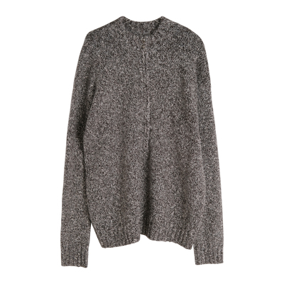 混色半高领拉链毛衣外套厚款宽松