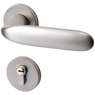 嘉森堡室内卧室门锁磁吸静音镍色房门锁镍拉丝分体锁房间木门锁